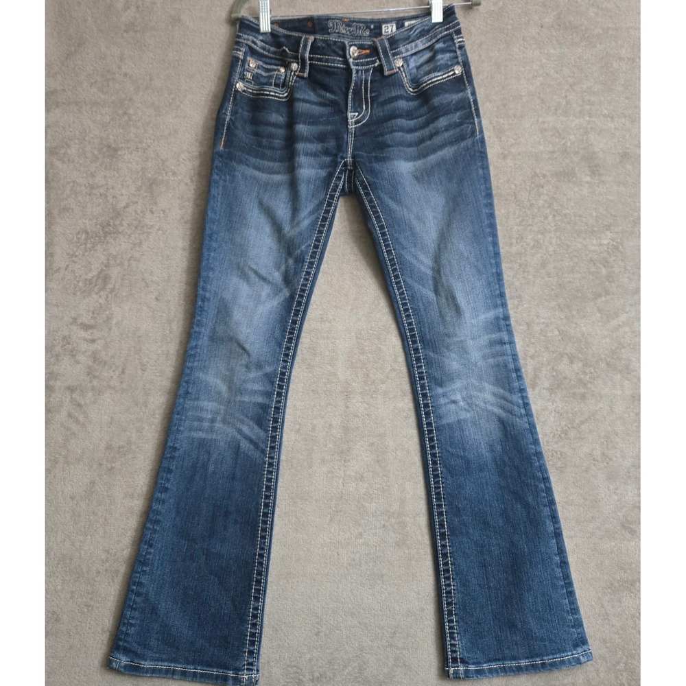 Miss Me Signature Bootcut Jeans 27 Y2K Cowgirl Glam Rodeo Embellished Western